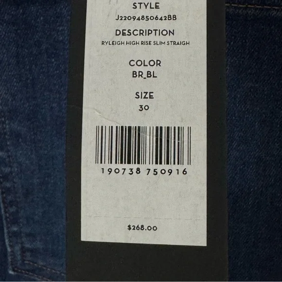 NWT VERONICA BEARD Ryleigh Slim
Straight High Rise Jeans Bright Blue Raw Hem 30 - Picture 3 of 16